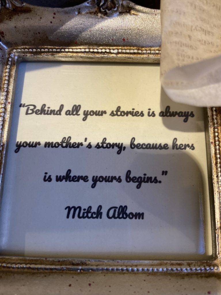 A quote from Mitch Albom about the importance of preserving life stories